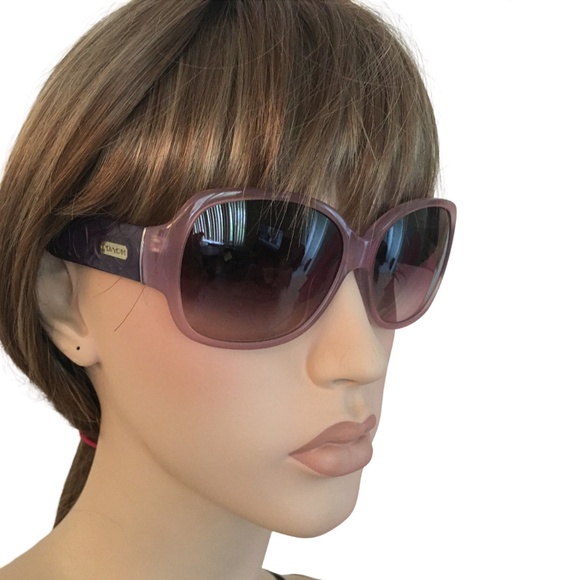 Authentic Coach Odessa Sunglasses Lilac Unworn in Original Case Cleaning Cloth - Picture 2 of 13